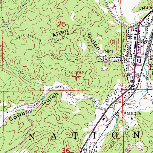Topographic Map of Annie Number 1 Lode Mine, SD