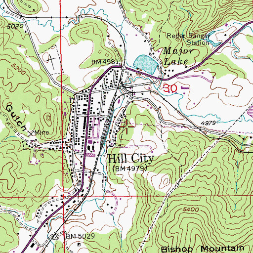 Topographic Map of White Swan Mine, SD
