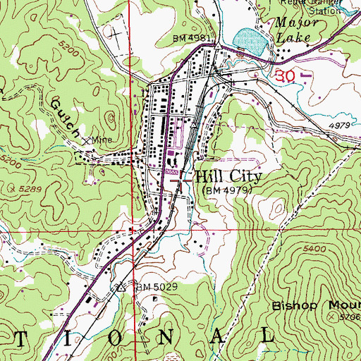 Topographic Map of Tin Center Mine, SD