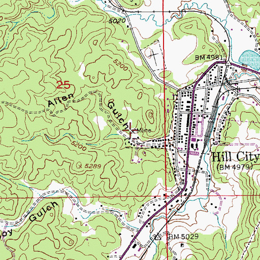 Topographic Map of Mohawk Mine, SD