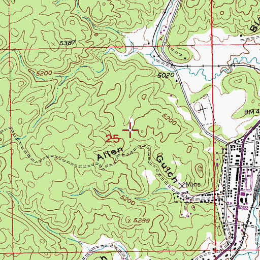 Topographic Map of Tin Boom Mine, SD