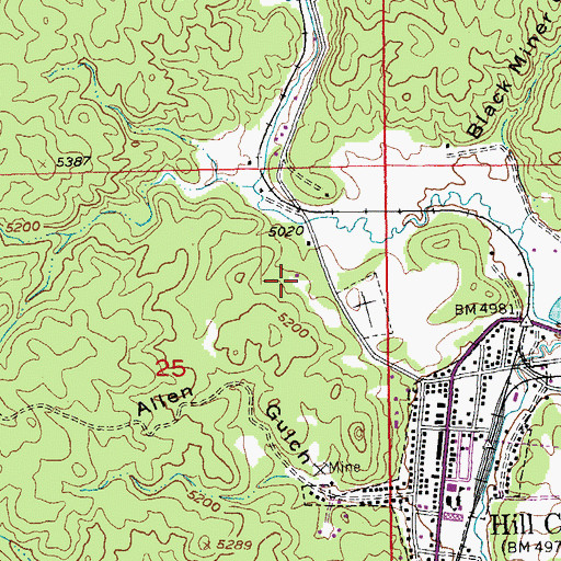 Topographic Map of Cassiterite Mine, SD
