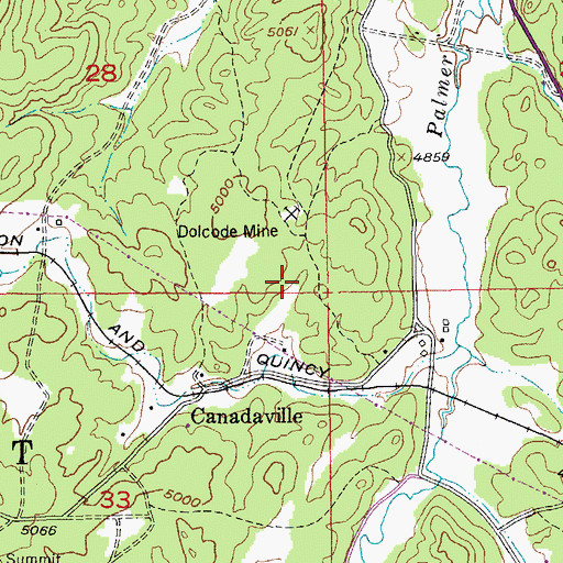 Topographic Map of Addie Lode Mine, SD