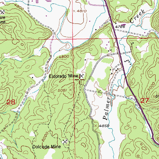 Topographic Map of El Dorado Mine, SD