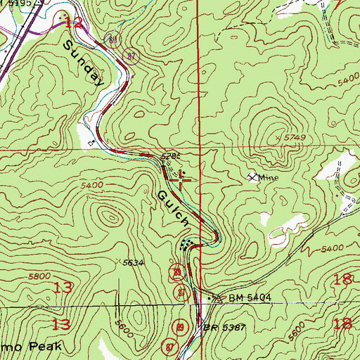 Topographic Map of Reinbold Claim Mine, SD