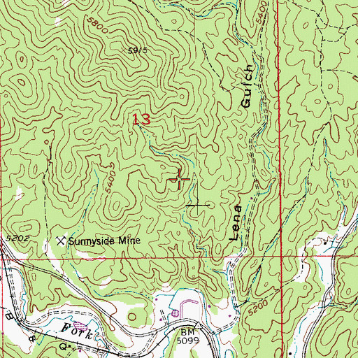 Topographic Map of Greenback Mine, SD
