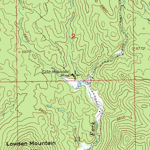Topographic Map of Gold Hill Mine, SD