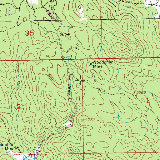 Topographic Map of Crain Mine, SD