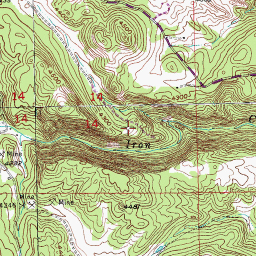 Topographic Map of Wood Tin Mine, SD