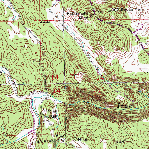 Topographic Map of Ponca Group Mine, SD