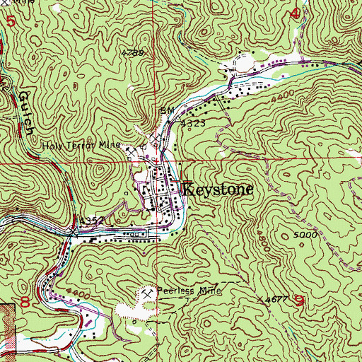 Topographic Map of Lucky Boy Mine, SD