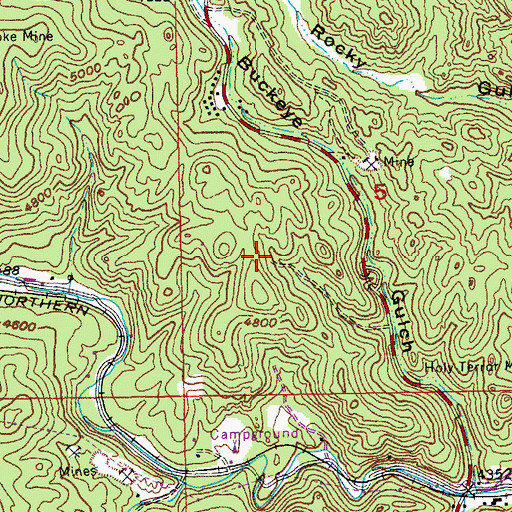 Topographic Map of Sitting Bull Mine, SD