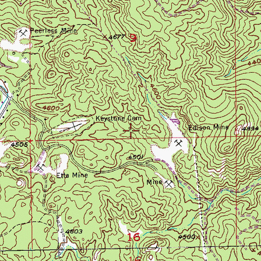 Topographic Map of Big Hit Mine, SD