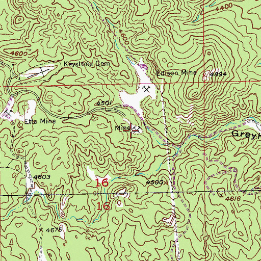 Topographic Map of King Mica Mine, SD