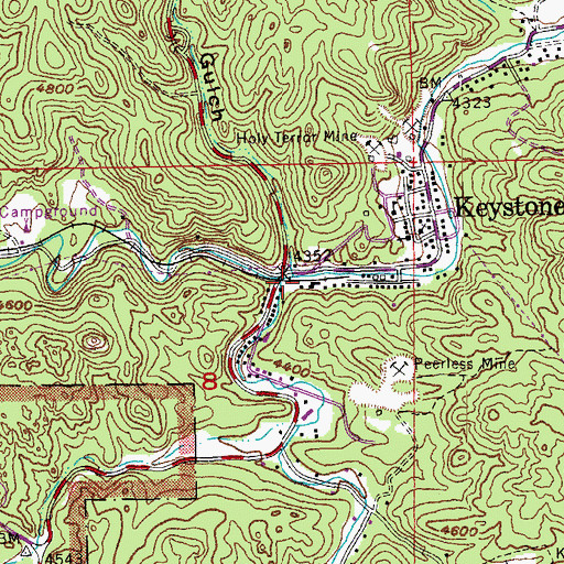 Topographic Map of Henry Tin Mine, SD