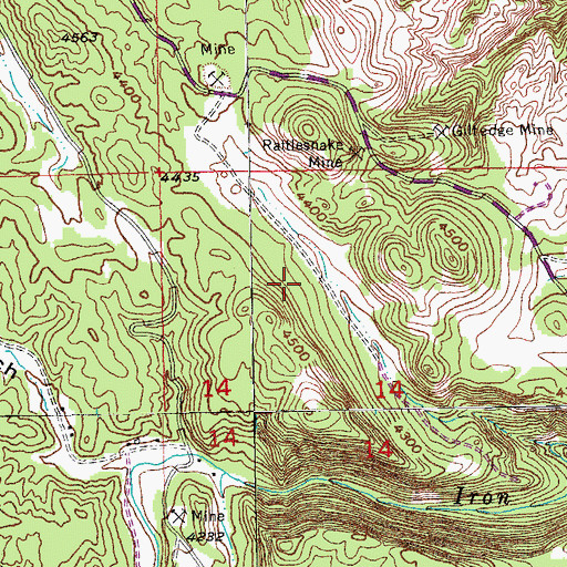Topographic Map of Ferguson Mine, SD