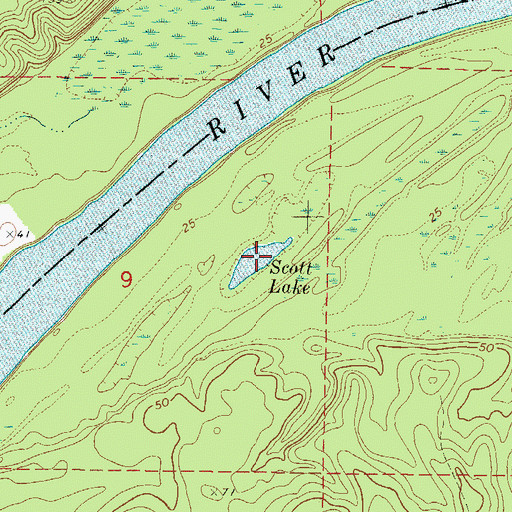 Topographic Map of Scott Lake, AL