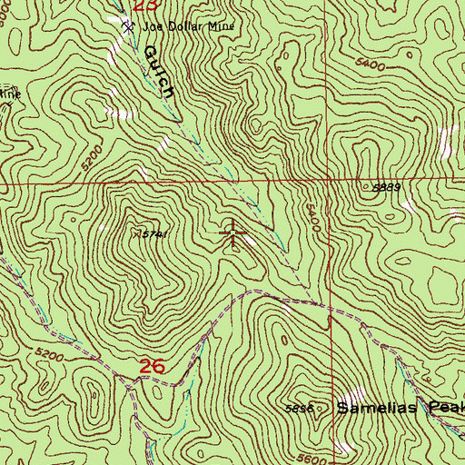 Topographic Map of Golden Slipper Mine, SD
