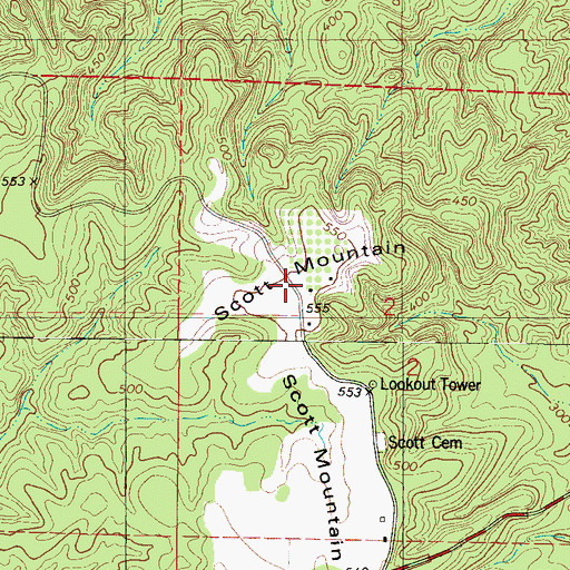Topographic Map of Scott Mountain, AL