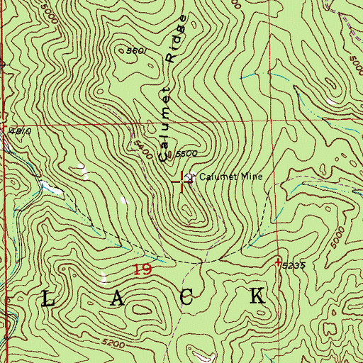 Topographic Map of Dakota Calmet Mine, SD