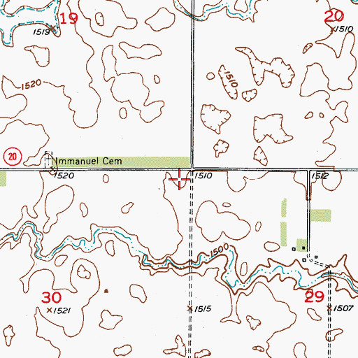 Topographic Map of Myron Cemetery, SD