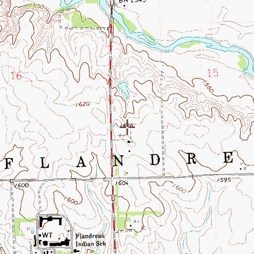 Topographic Map of First Presbyterian Church, SD