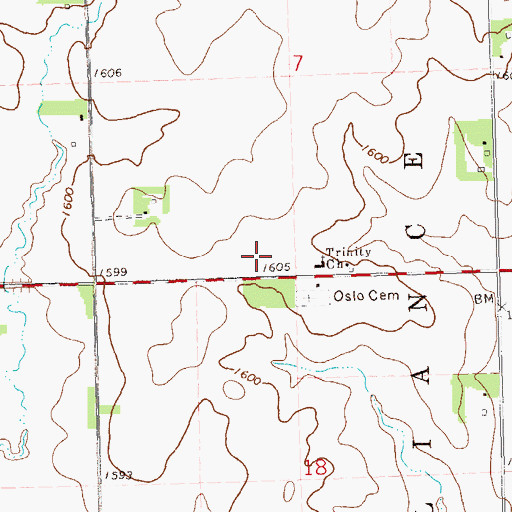 Topographic Map of Messiah Lutheran Church, SD