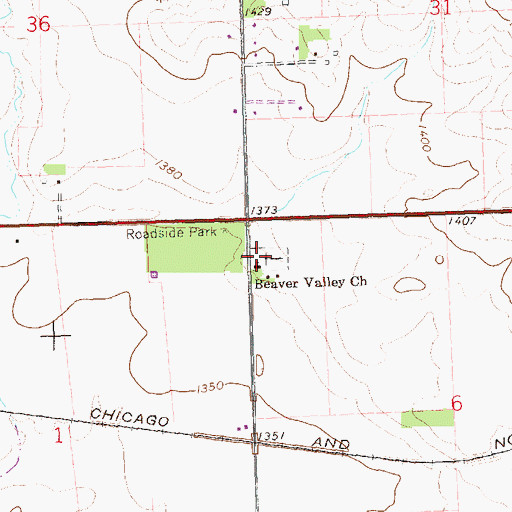 Topographic Map of Beaver Valley Lutheran Cemetery, SD