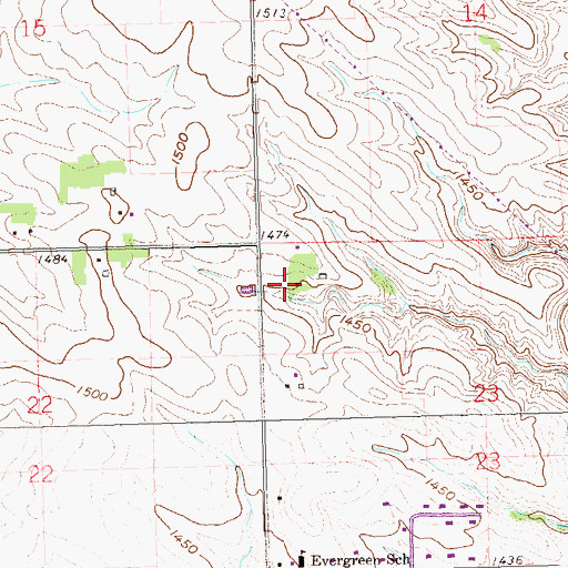 Topographic Map of Andys Acres, SD