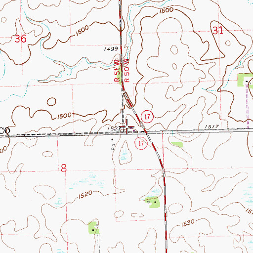 Topographic Map of Country Acres, SD