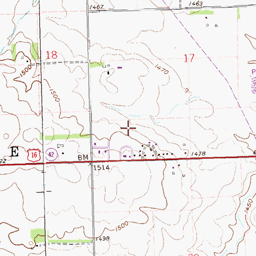 Topographic Map of West Acres Development, SD