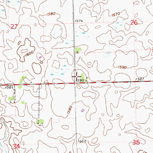 Topographic Map of Country Estates Subdivision, SD