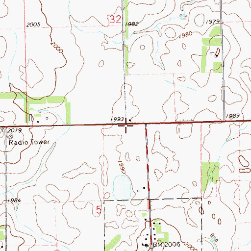 Topographic Map of Brens Corner, SD