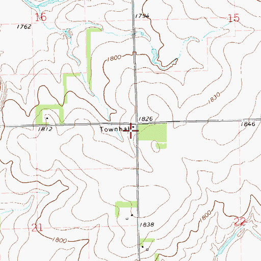 Topographic Map of Hamlin Township Hall, SD