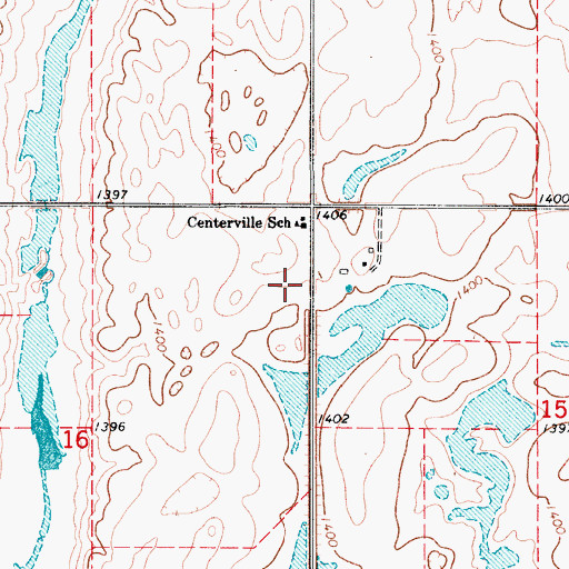 Topographic Map of Centerville Township Hall, SD