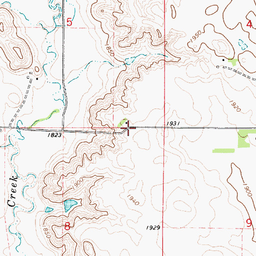 Topographic Map of Cedar Township Hall, SD