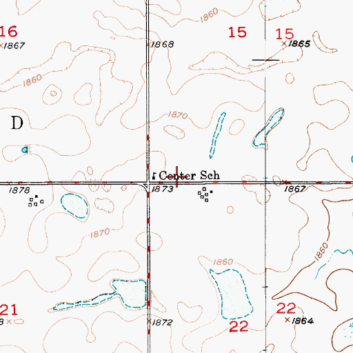 Topographic Map of Hiland Township Hall, SD