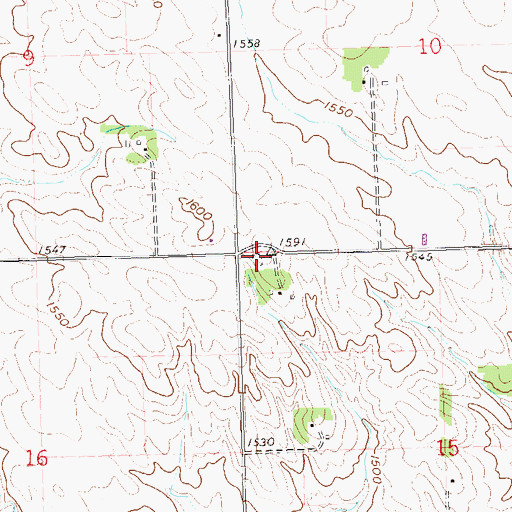 Topographic Map of Norway Lutheran Cemetery, SD