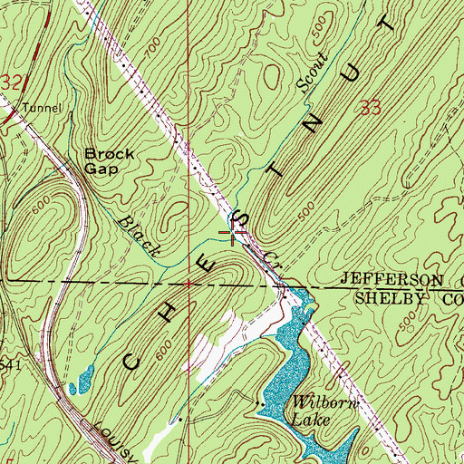 Topographic Map of Scout Creek, AL