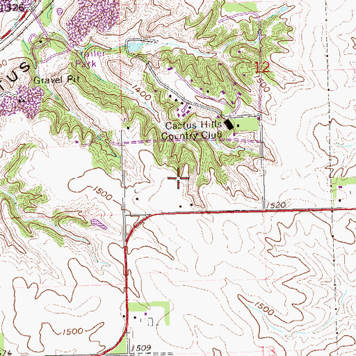 Topographic Map of Cactus Heights, SD