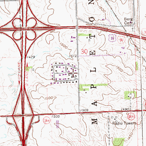 Topographic Map of Skyline Heights, SD