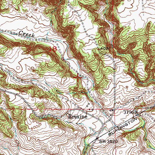 Topographic Map of Cottonwood Springs Lake, SD