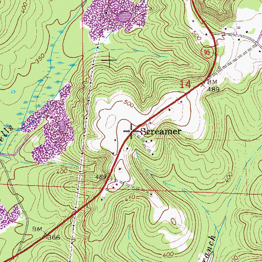 Topographic Map of Screamer, AL