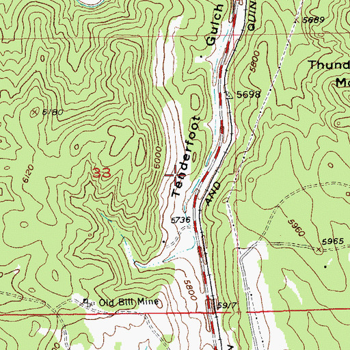 Topographic Map of Tenderfoot Group Mine, SD
