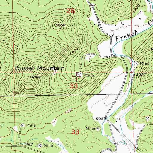 Topographic Map of Earl Lode Mine, SD