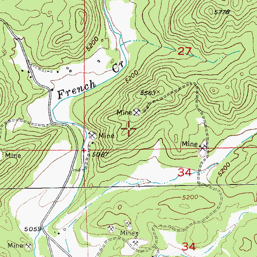 Topographic Map of Walsh Mica Prospect Mine, SD