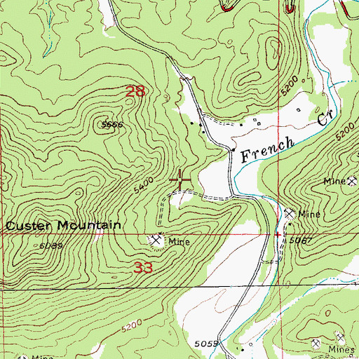 Topographic Map of Mohawk Mica Prospect Mine, SD