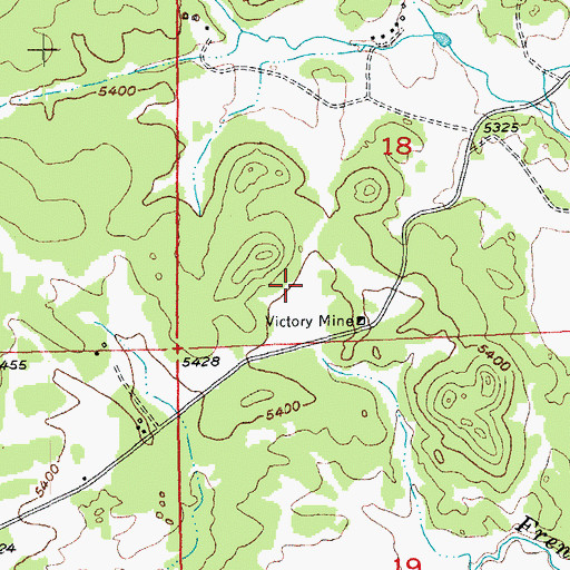 Topographic Map of Custer Mica Lodes Numbers 1 and 2 Mine, SD