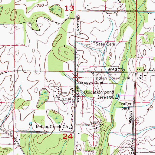 Topographic Map of Scruggs Cemetery, AL