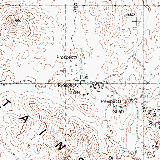 Topographic Map of Tough Nut Shafts, AZ